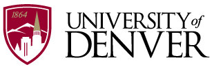 University of Denver logo with a maroon seal